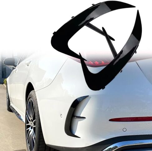 Riloer Bumper Splitter Cover, 2 PCS Car Rear Bumper Spoiler Air Vent Cover Trim, Compatible with Mercedes-Benz C-Class W206 C200 C220 C260 C300 AMG 2022-2024 (Carbon Fiber Look Finish) in Saudi Arabia