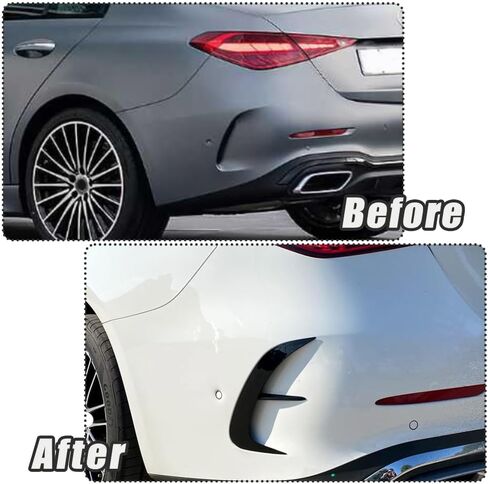 Riloer Bumper Splitter Cover, 2 PCS Car Rear Bumper Spoiler Air Vent Cover Trim, Compatible with Mercedes-Benz C-Class W206 C200 C220 C260 C300 AMG 2022-2024 (Carbon Fiber Look Finish) in Saudi Arabia