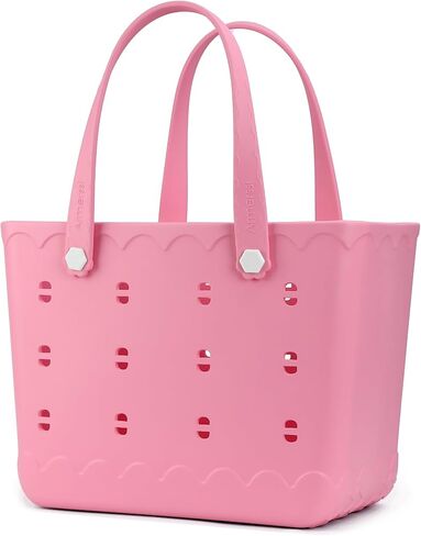 حقيبة شاطئ مطاطية من سيماني مقاس XL متوسطة الحجم، حقيبة مطاطية مقاومة للماء للنساء، حقيبة حمل من السيليكون EVA قابلة للغسل للسباحة والسفر في حمام السباحة in Kuwait