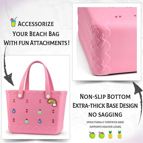 حقيبة شاطئ مطاطية من سيماني مقاس XL متوسطة الحجم، حقيبة مطاطية مقاومة للماء للنساء، حقيبة حمل من السيليكون EVA قابلة للغسل للسباحة والسفر في حمام السباحة in Kuwait