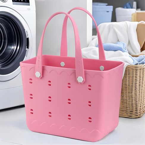 حقيبة شاطئ مطاطية من سيماني مقاس XL متوسطة الحجم، حقيبة مطاطية مقاومة للماء للنساء، حقيبة حمل من السيليكون EVA قابلة للغسل للسباحة والسفر في حمام السباحة in Kuwait