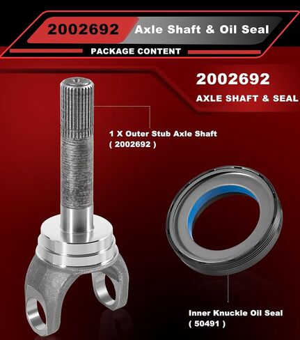 2002692 عمود المحور الخارجي DANA 60 ومجموعة ختم زيت المفصل الداخلي لـ Ford 1998-2004 F250 F350 F450 Excursion Dana 50/60 Front 2002692 المحور الخارجي 50491 ختم (عبوتان) in Saudi Arabia