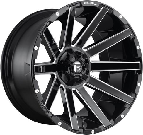 FUEL OFF-ROAD D615 CONTRA 20X9, 5X5.0/5.5, 5.79, 20mm GLOSS BLACK MILLED - D61520905757 in Saudi Arabia