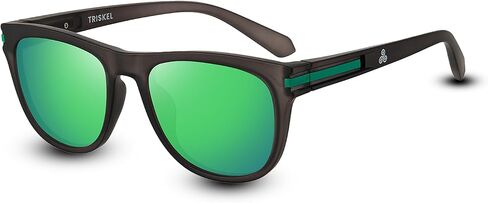 Amsterdam Polarized Square Sunglasses - UV Protection for Men Women, Lightweight TR Frame Mirrored Lenses in Kuwait