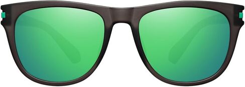 Amsterdam Polarized Square Sunglasses - UV Protection for Men Women, Lightweight TR Frame Mirrored Lenses in Kuwait