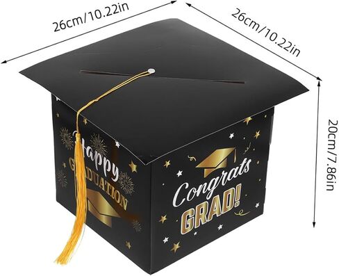 NUOBESTY Graduation Raffle Box Stacking Congrats Grad Boxes for Collecting Messages Lightweight Resistant Card Stock Voting Boxes 10 X 10 X 8 Inches in Saudi Arabia