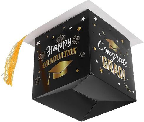 NUOBESTY Graduation Raffle Box Stacking Congrats Grad Boxes for Collecting Messages Lightweight Resistant Card Stock Voting Boxes 10 X 10 X 8 Inches in Saudi Arabia
