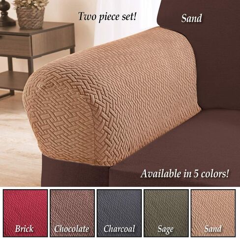 Madison Mason-AC-CH Mason Stretch Armrest Covers, Chocolate in Saudi Arabia