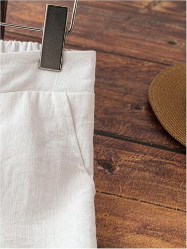 SOLY HUX Women's Tie Front Elastic Waist Pants Wide Leg Low Rise Casual Trousers with Pockets in Kuwait