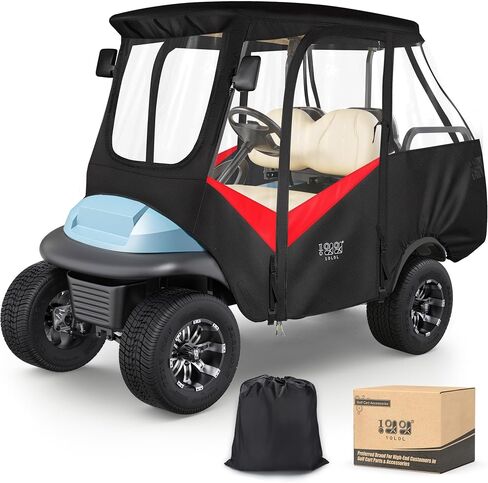 10L0L 4 Passenger Golf Cart Driving Enclosure for Club Car Precedent with Short Roof Up to 57", 4-Sided Clear Window 420D Rain Cover All Weather Windproof Waterproof in Saudi Arabia