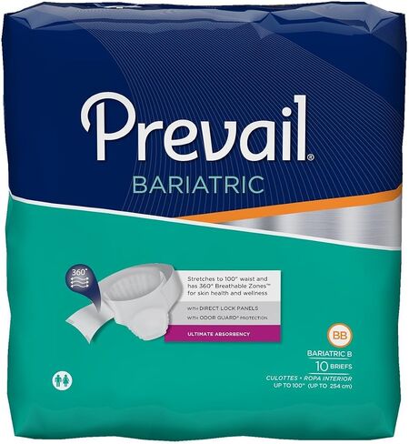 Prevail Specialty Brief, Bariatric B, to 100 Inch Waist, Heavy Absorbency, PV-094 - Case of 40 in Saudi Arabia