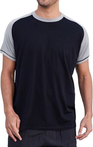 تي شيرت رجالي بياقة دائرية من صوف ميرينو لممارسة التمارين الرياضية والجري، تيشيرتات رجالي ناعمة ماصة للرطوبة وقابلة للتنفس in Kuwait