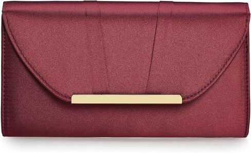 حقيبة يد نسائية أنيقة من الساتان ذات ثنيات من تشارمينغ تايلور - محفظة لحفلات الزفاف، حقيبة سهرة للزفاف للمناسبات ذات ربطة عنق سوداء in Kuwait