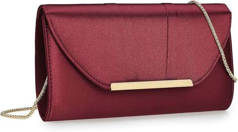 حقيبة يد نسائية أنيقة من الساتان ذات ثنيات من تشارمينغ تايلور - محفظة لحفلات الزفاف، حقيبة سهرة للزفاف للمناسبات ذات ربطة عنق سوداء in Kuwait