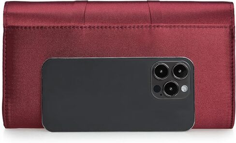 حقيبة يد نسائية أنيقة من الساتان ذات ثنيات من تشارمينغ تايلور - محفظة لحفلات الزفاف، حقيبة سهرة للزفاف للمناسبات ذات ربطة عنق سوداء in Kuwait