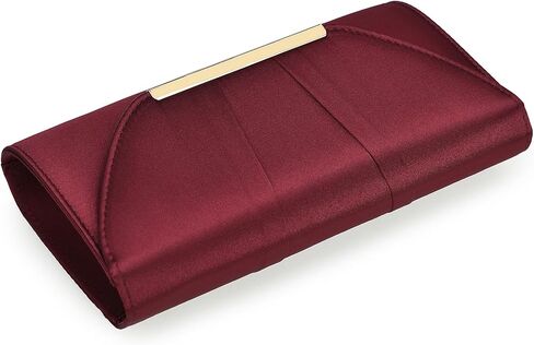 حقيبة يد نسائية أنيقة من الساتان ذات ثنيات من تشارمينغ تايلور - محفظة لحفلات الزفاف، حقيبة سهرة للزفاف للمناسبات ذات ربطة عنق سوداء in Kuwait