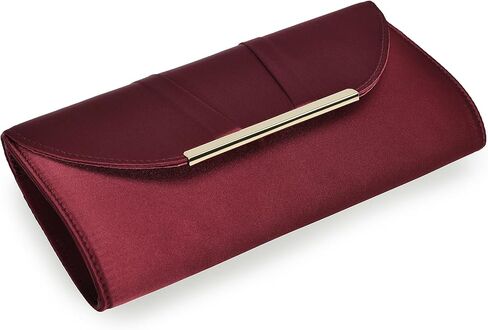 حقيبة يد نسائية أنيقة من الساتان ذات ثنيات من تشارمينغ تايلور - محفظة لحفلات الزفاف، حقيبة سهرة للزفاف للمناسبات ذات ربطة عنق سوداء in Kuwait