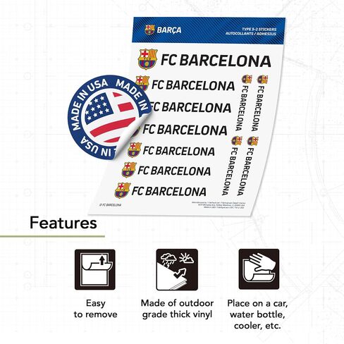Desert Cactus FC Barcelona Stickers Barça Sheet Vinyl Football Soccer Decal Laptop Water Bottle Car Scrapbook 12.32x8.94 Sheet (Type 3-3) in Saudi Arabia