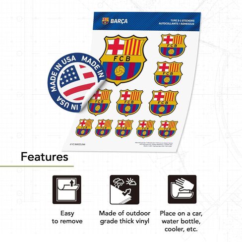 Desert Cactus FC Barcelona Stickers Barça Sheet Vinyl Football Soccer Decal Laptop Water Bottle Car Scrapbook 12.32x8.94 Sheet (Type 3-3) in Saudi Arabia