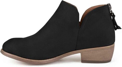 YDN Women's Mid Heels Ankle Bootie Almond Toe Block Low Heel Pumps Classic V Cut Back Zipper Shoes Size 4-15 US in Kuwait