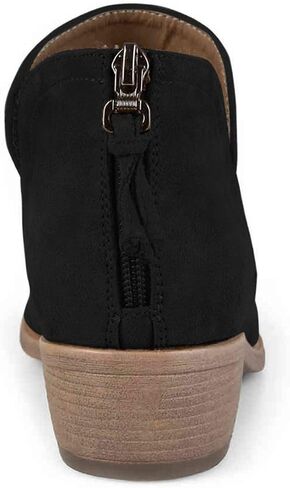 YDN Women's Mid Heels Ankle Bootie Almond Toe Block Low Heel Pumps Classic V Cut Back Zipper Shoes Size 4-15 US in Kuwait