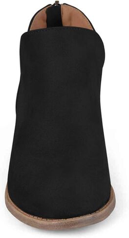 YDN Women's Mid Heels Ankle Bootie Almond Toe Block Low Heel Pumps Classic V Cut Back Zipper Shoes Size 4-15 US in Kuwait