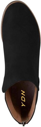 YDN Women's Mid Heels Ankle Bootie Almond Toe Block Low Heel Pumps Classic V Cut Back Zipper Shoes Size 4-15 US in Kuwait