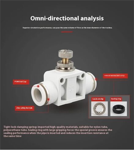 1PCS Air Pneumatic Fitting White SA Pipeline Throttle Valve Connector(SA-10) in Saudi Arabia