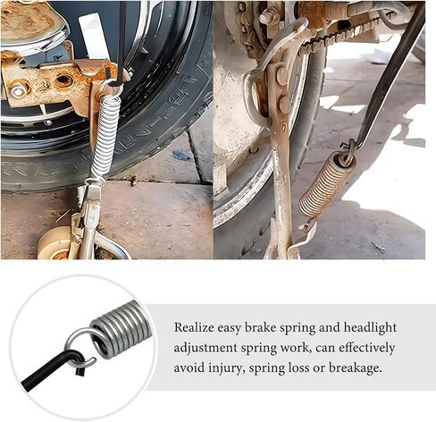 2PCS Motorcycle Exhaust Spring Hook, T Shaped Handle Exhaust Spring Puller Removal Tool with Rubber Coating, Vehicle Pipe Springs Puller Installation Tool for Motorcycle Dirt Bike (Black) in Saudi Arabia