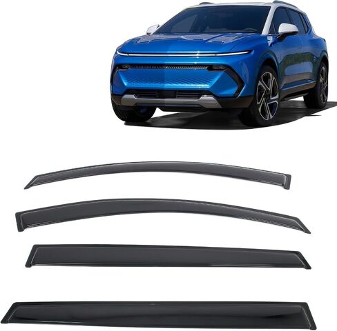 FREEMOTOR802® Tape-on Side Window Visors Wind Deflectors Rain Sun Guards Vent Visors, Compatible with 2024-2026 Chevrolet Equinox EV, Smoke/Tinted Acrylic 4PCS in Saudi Arabia