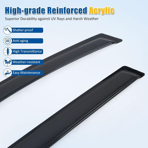 FREEMOTOR802® Tape-on Side Window Visors Wind Deflectors Rain Sun Guards Vent Visors, Compatible with 2024-2026 Chevrolet Equinox EV, Smoke/Tinted Acrylic 4PCS in Saudi Arabia