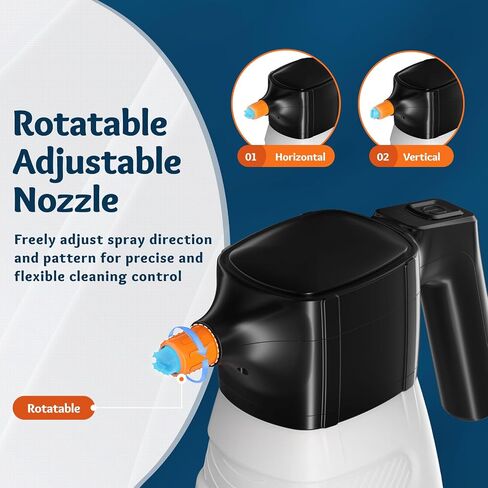 AWAKENING 2L بخاخ رغوي كهربائي لغسيل السيارات، 68oz بخاخ رغوي ببطارية لاسلكية مع تصميم قابل لإعادة الشحن، مدفع رغوي كهربائي محمول 52PSI لتفصيل السيارات والحديقة (أبيض) in Saudi Arabia