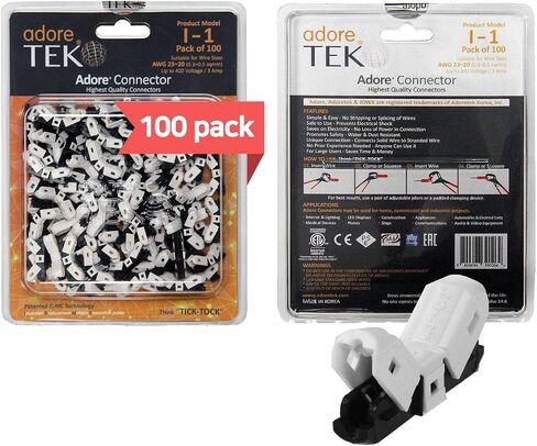 I-Type Wire Connector [I-2H] NO Need to Peel NO-Splice NO-Tape and Water Resistant Easy and Fast Electrical Insulated Wire Terminals AGW 19~18 (0.75)10A [100 PCS] in Saudi Arabia