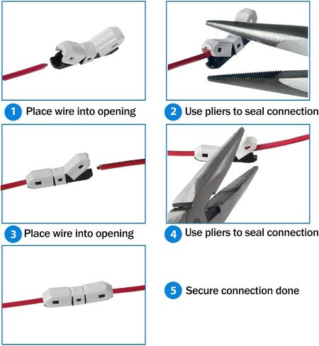 I-Type Wire Connector [I-2H] NO Need to Peel NO-Splice NO-Tape and Water Resistant Easy and Fast Electrical Insulated Wire Terminals AGW 19~18 (0.75)10A [100 PCS] in Saudi Arabia