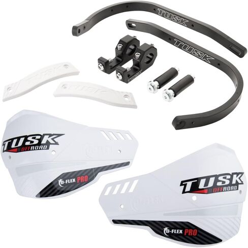 TUSK D-Flex Pro Handguards شريط أسود/بلاستيك أبيض 7/8 بوصة in Saudi Arabia