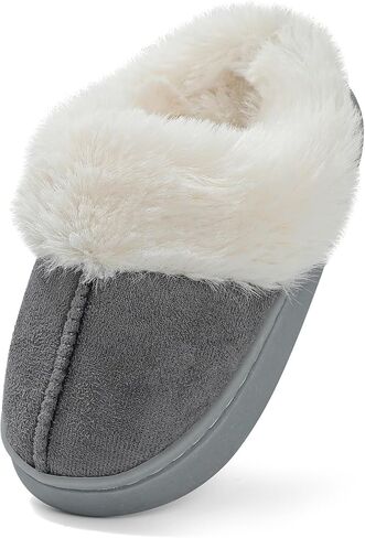Toddler Slippers Girls Boys Winter Fuzzy Warm House Slippers Kids Non-Slip Soft Fluffy Plush House Shoes Lightweight Barefoot Indoor Outdoor Slipper in Saudi Arabia