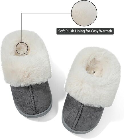 Toddler Slippers Girls Boys Winter Fuzzy Warm House Slippers Kids Non-Slip Soft Fluffy Plush House Shoes Lightweight Barefoot Indoor Outdoor Slipper in Saudi Arabia