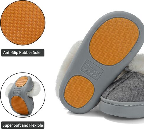 Toddler Slippers Girls Boys Winter Fuzzy Warm House Slippers Kids Non-Slip Soft Fluffy Plush House Shoes Lightweight Barefoot Indoor Outdoor Slipper in Saudi Arabia