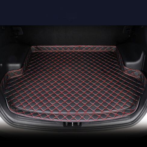 بطانات شحن لأحذية السيارة لسيارة Audi Q6 E-tron 2024 2025 (مع منافذ هواء يسار ويمين)، بطانات شحن خلفية جلدية مضادة للانزلاق ملحقات داخلية لتخزين صندوق السيارة الخلفي، A/أسود in Saudi Arabia