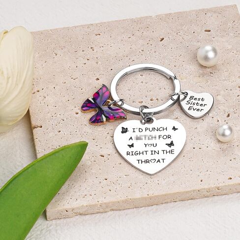Sister Keychain Gifts for Women Girl - Sisters Birthday Gift, Ideas Keychains for Adults Teen with Butterfly in Saudi Arabia