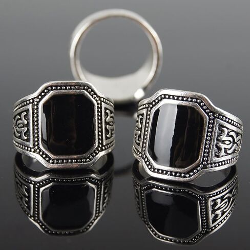 Rings Retro Punk Band Men Zinc Alloy Ring Finger Jewelry Cool Club Christmas GiftBlackUS 10 in Saudi Arabia