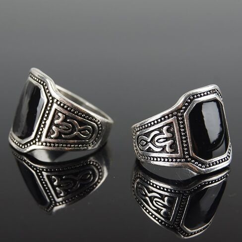 Rings Retro Punk Band Men Zinc Alloy Ring Finger Jewelry Cool Club Christmas GiftBlackUS 10 in Saudi Arabia