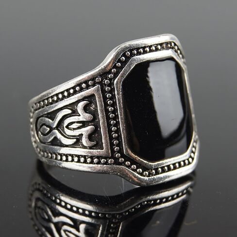 Rings Retro Punk Band Men Zinc Alloy Ring Finger Jewelry Cool Club Christmas GiftBlackUS 10 in Saudi Arabia