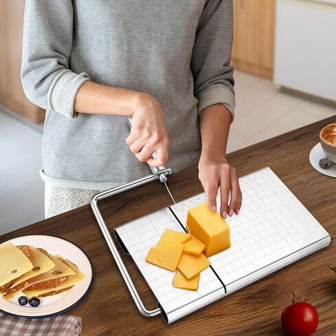 Cheese Slicer Cutter, Stainless Steel Cheese Cutter Board with Blade for Block Cheese, Vegetable, Guillotine Sausage Ham Biltong Jerky Multipurpose Slicer (Cheese Board Slicer) in Kuwait