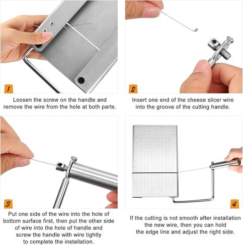 Cheese Slicer Cutter, Stainless Steel Cheese Cutter Board with Blade for Block Cheese, Vegetable, Guillotine Sausage Ham Biltong Jerky Multipurpose Slicer (Cheese Board Slicer) in Kuwait