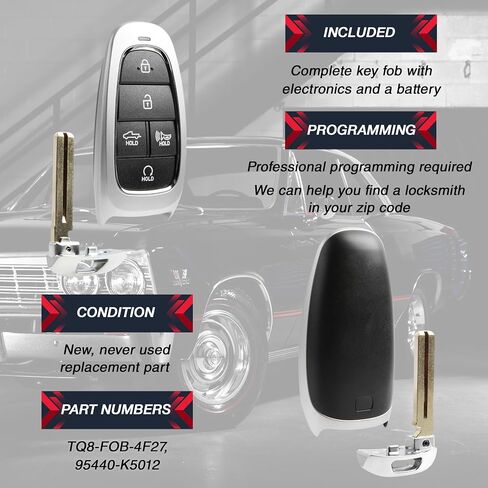 2X USARemote Key Fob Replacement Keyless Entry Remote for 2022 2023 2024 Hyundai Santa Cruz 5-Button Smart Key (TQ8-FOB-4F27, 95440-K5012) in Saudi Arabia