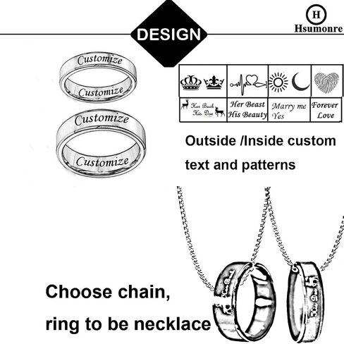 Promise Couple Rings Her Buck His Doe Engraved Inside Custom Matching for Wedding Engagement Valentine's Day Titanium Stainless Steel Black A Pair in Saudi Arabia
