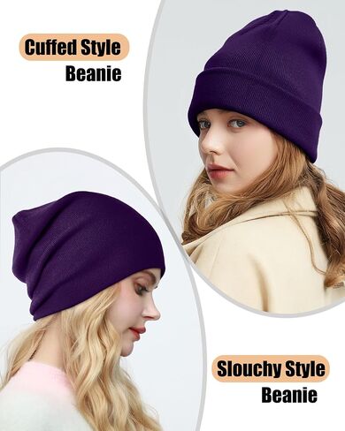Satin Lined Beanie Hat for Women Men, Wool Knit Cuffed Silk Lining Fisherman Beanies Slouchy Warm Winter Hats Skull Cap in Saudi Arabia