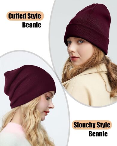 Satin Lined Beanie Hat for Women Men, Wool Knit Cuffed Silk Lining Fisherman Beanies Slouchy Warm Winter Hats Skull Cap in Saudi Arabia