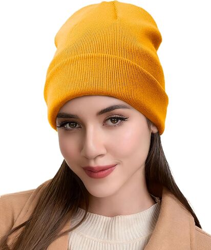 Satin Lined Beanie Hat for Women Men, Wool Knit Cuffed Silk Lining Fisherman Beanies Slouchy Warm Winter Hats Skull Cap in Saudi Arabia